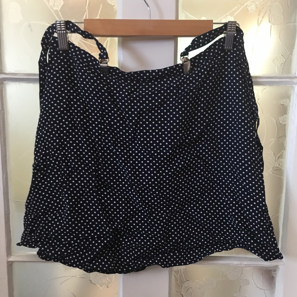 Dotted Mini Skirt with Suspenders